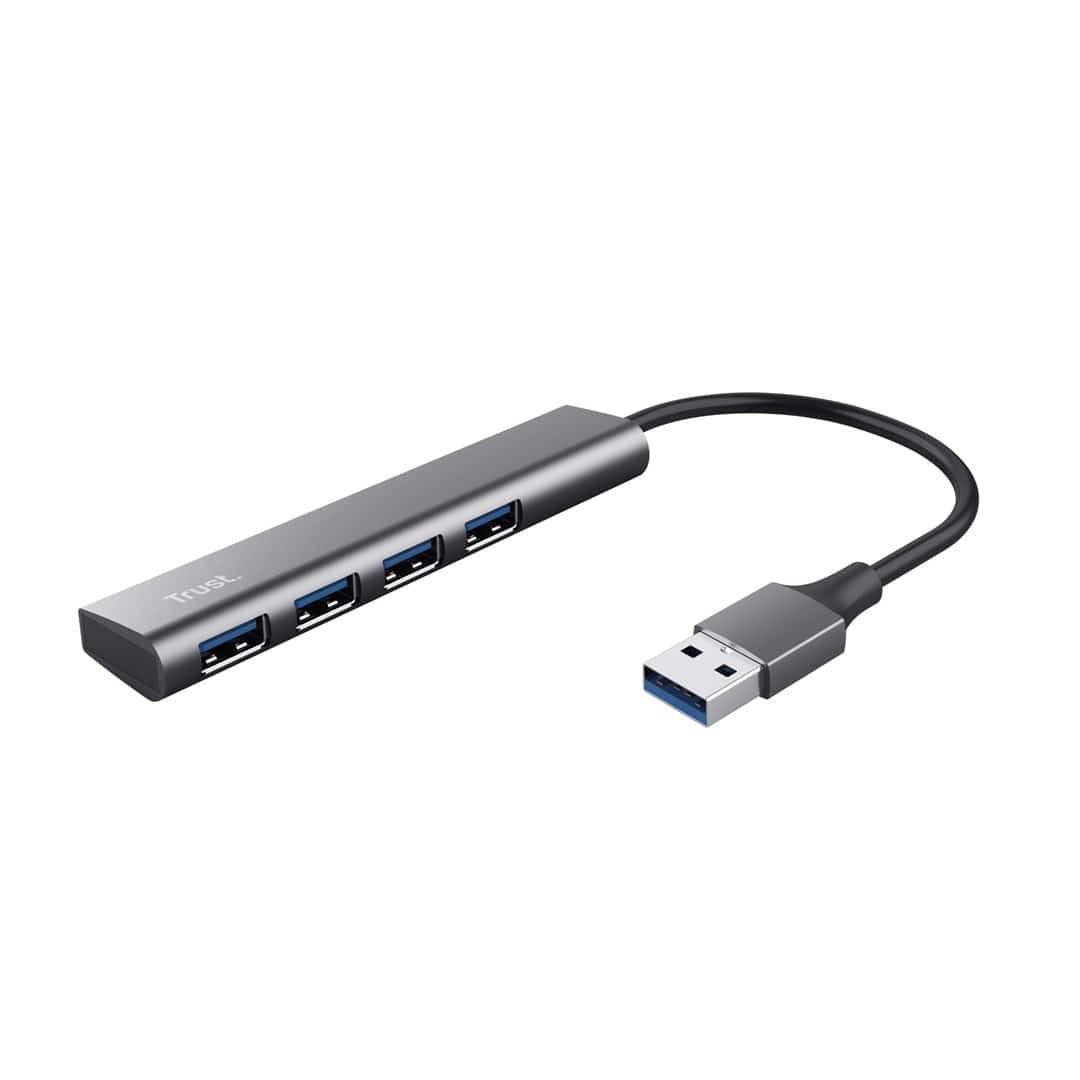Trust HALYX 4 Portowy USB HUB - Czarny, Szary