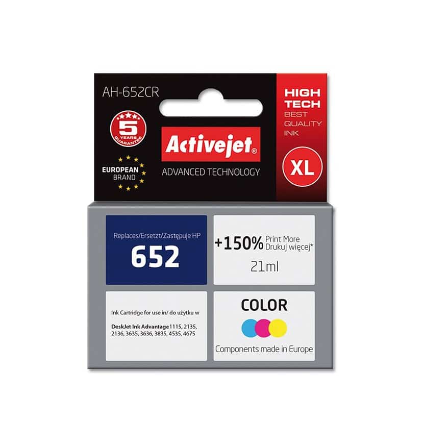 Activejet AH-652CR Tusz, 21 ml, Kompatybilny z HP Deskjet