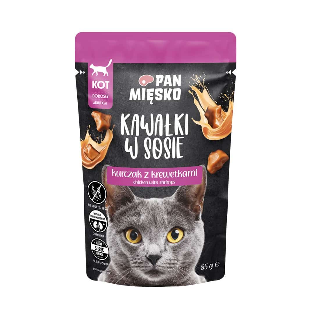 PAN MIĘSKO Kawałki w sosie Kurczak z krewetkami 85g