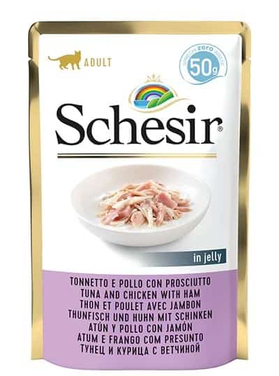 SCHESIR Single Dish Tuńczyk z Kurczakiem i Szynką 50g
