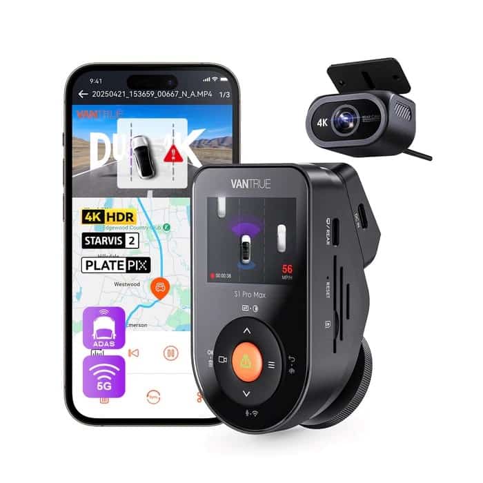 Wideorejestrator Vantrue S1PRO MAX - G-Sensor, 155°