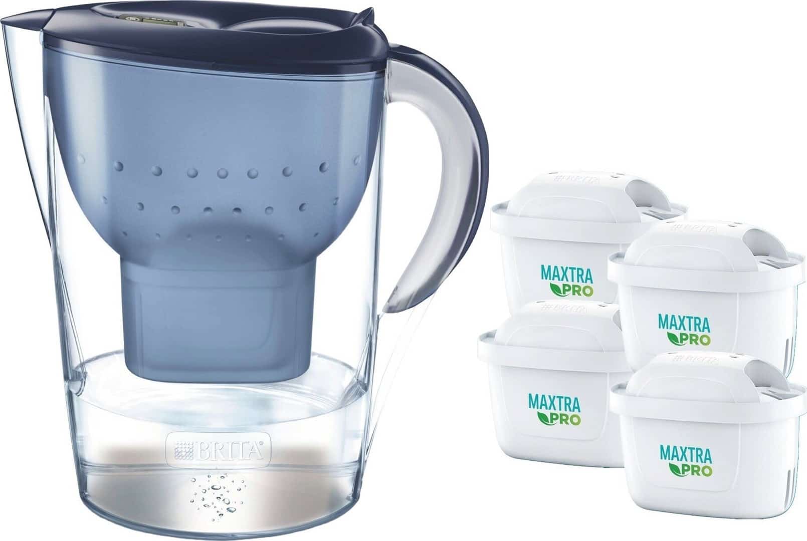 Dzbanek Brita Marella XL + 4 wkłady filtru Maxtra (niebieski; 3,5l)