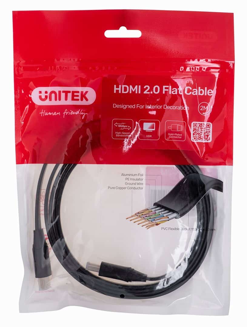UNITEK KABEL HDMI 2.0 4K60HZ, 2M, Czarny