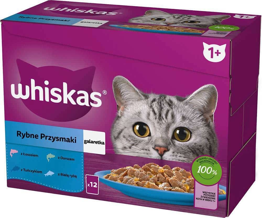 Whiskas Rybne Przysmaki w galaretce Adult 12x85g