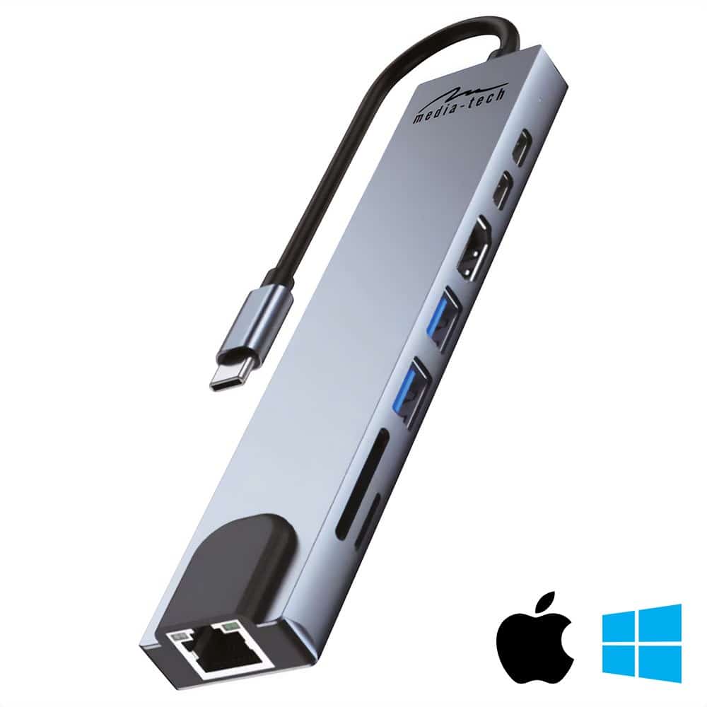 MEDIA-TECH HUB USB 8 IN 1 MT5046