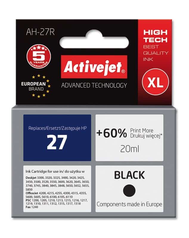Activejet AH-27R Tusz 20 ml czarny do HP Deskjet