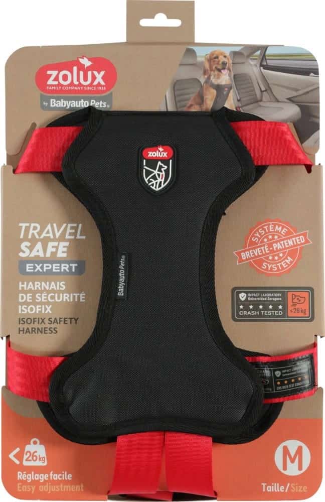 ZOLUX Szelki TRAVEL SAFE M czerwone dla psa