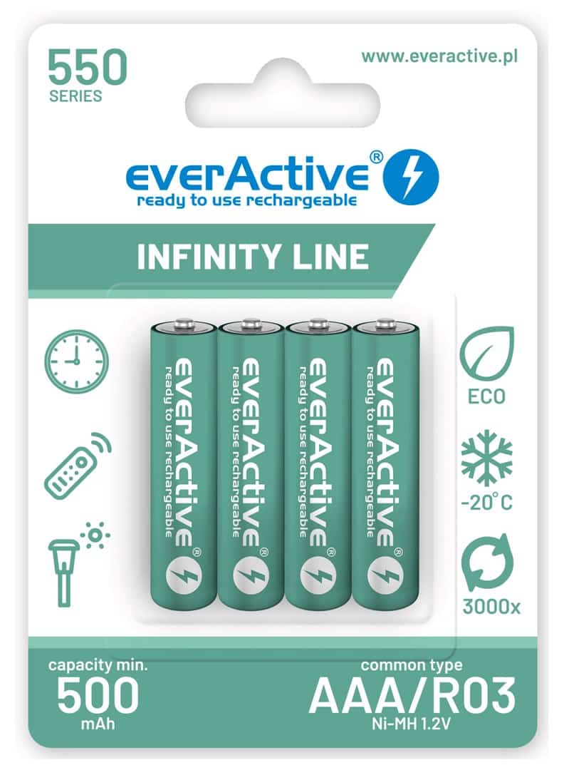EVERACTIVE Akumulatorki AAA Ni-MH 550 mAh - 4 sztuki