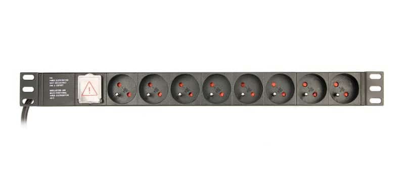 GEMBIRD LISTWA ZASILAJĄCA RACK 1U, 16A, 8 GNIAZD