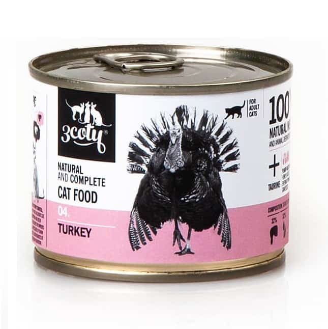 3Coty TURKEY for Adult cats 180g - Bez Gluten, Bez Soi