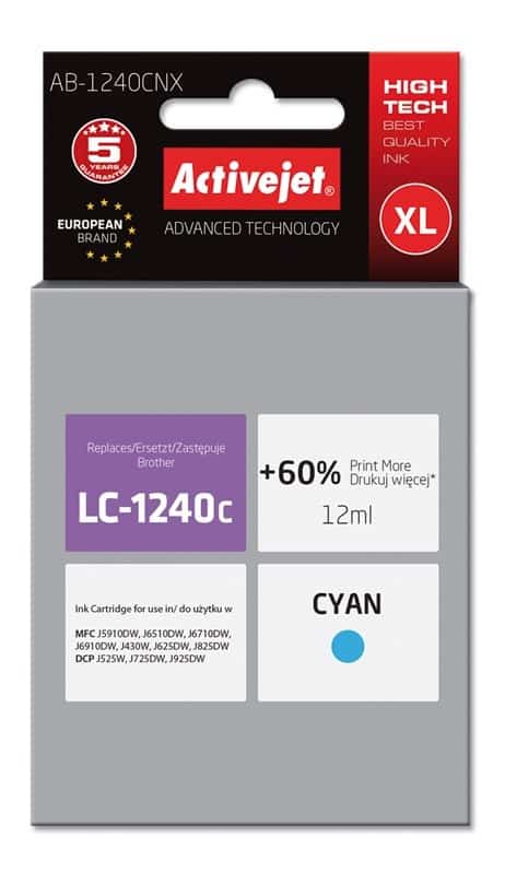 Tusz Activejet AB-1240CNX (zamiennik Brother LC1240C/1220C)