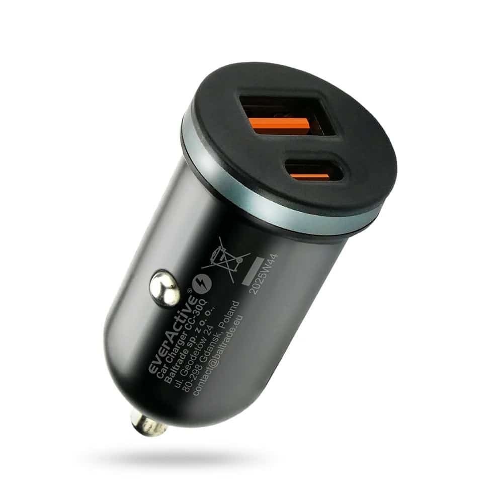 EVERACTIVE ŁADOWARKA 1X USB + 1X USB-C 35W CZARNA