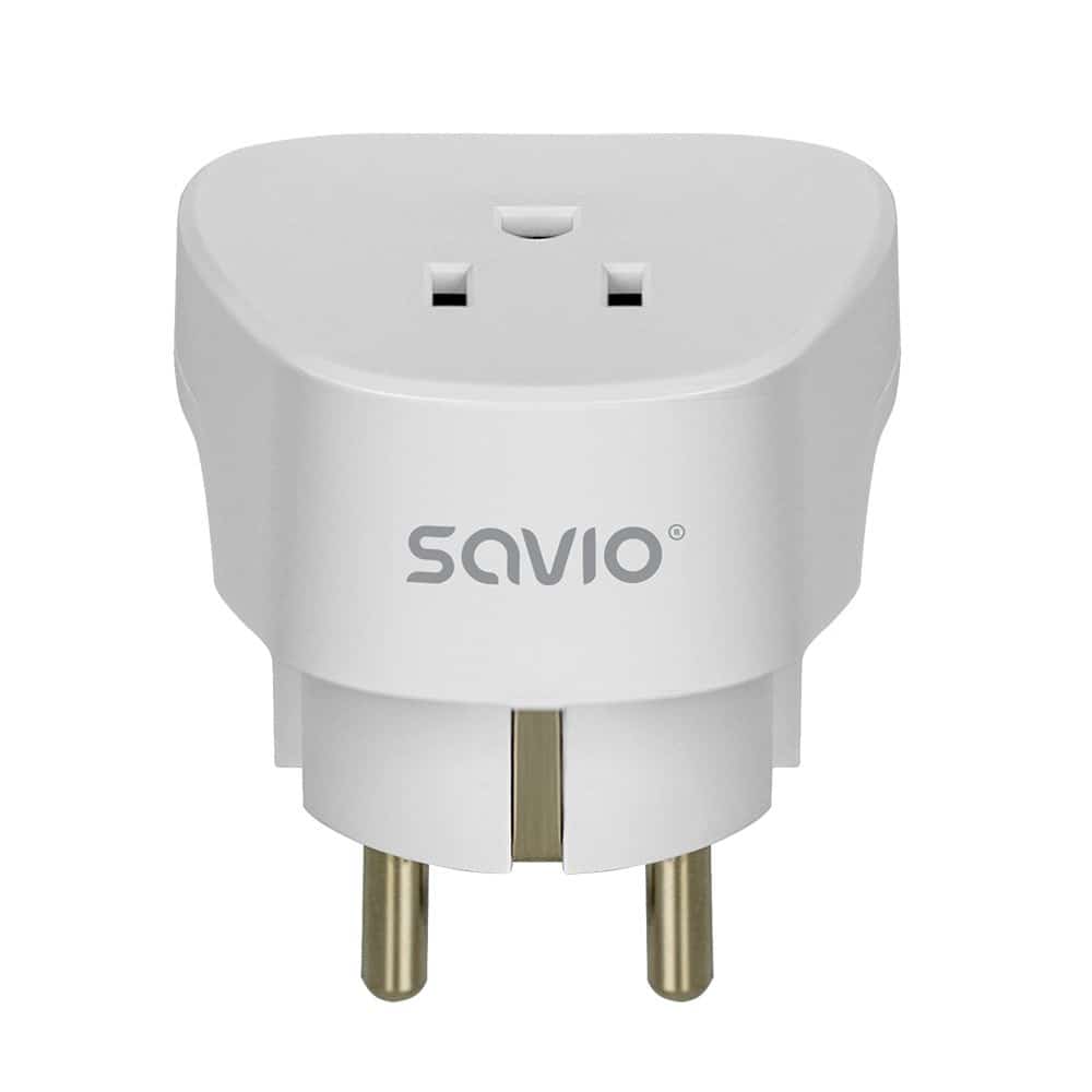 SAVIO ADAPTER PODRÓŻNY AP-01, GNIAZDO US – WTYK EU