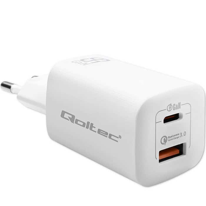 QOLTEC ŁADOWARKA SIECIOWA 65W GAN ULTRA | BIAŁA