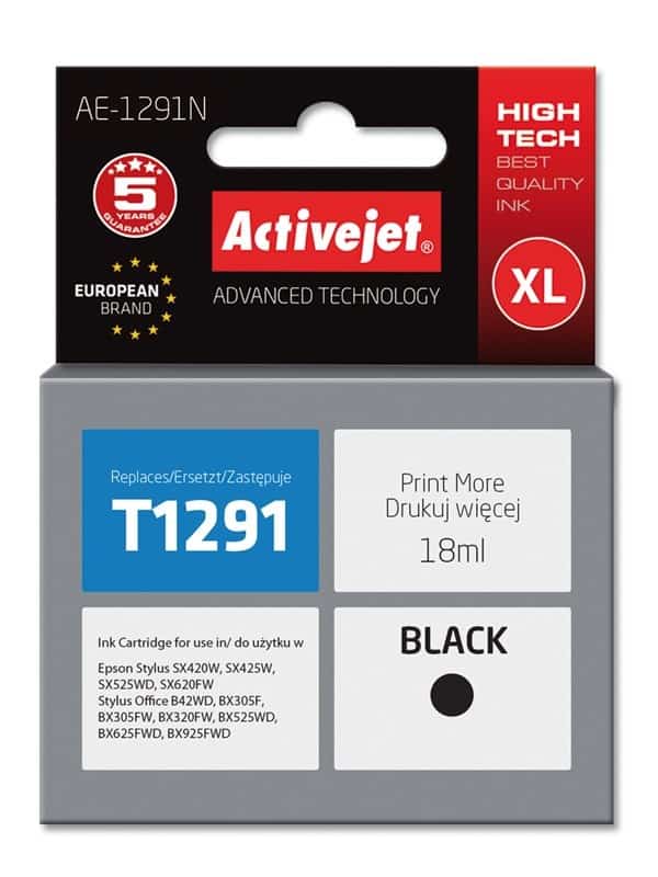 Activejet AE-1291N Tusz czarny 18ml dla Epson