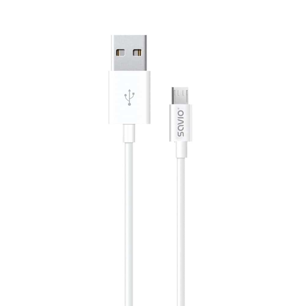 Kabel SAVIO CL-124 2m Micro USB - USB 2.0 A biały
