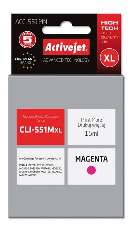 Activejet ACC-551MN Tusz Zamiennik Canon CLI-551M