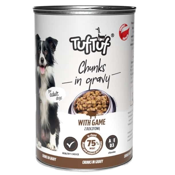 Tuf Tuf Puszka kawałki mięsne z dziczyzną 1250g