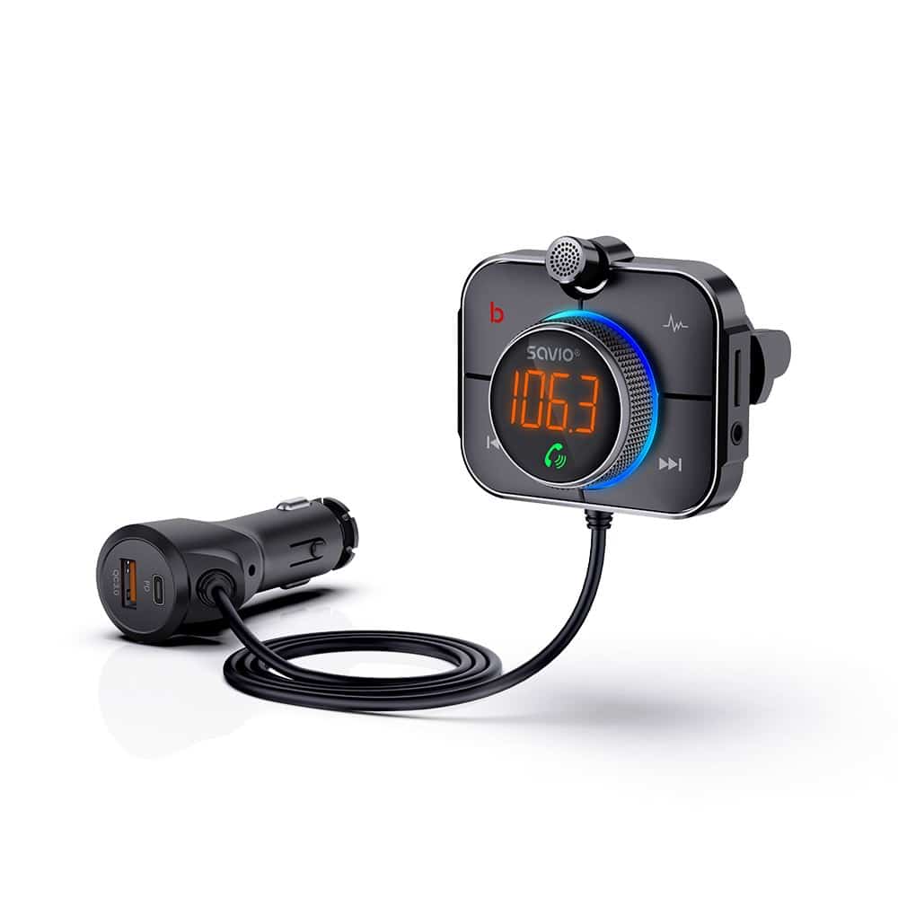 SAVIO TR-14 Transmiter FM z Bluetooth i Ładowarką