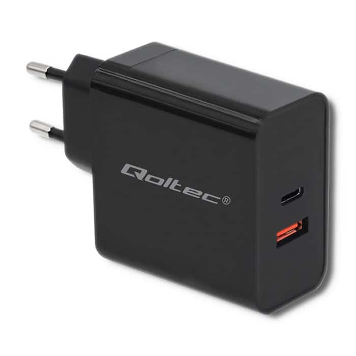 QOLTEC ŁADOWARKA SIECIOWA 63W | CZARNA