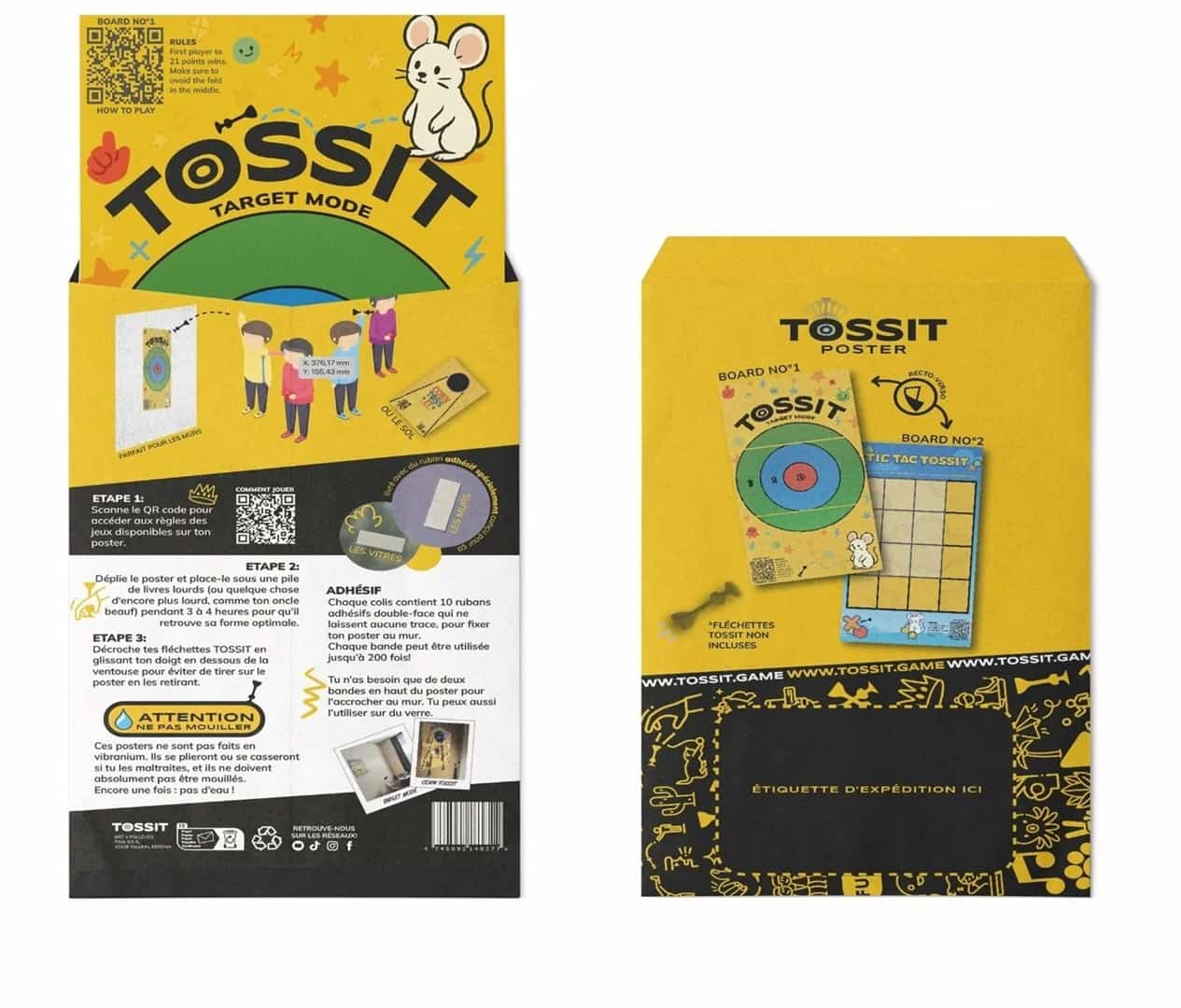 Tarcza TOSSIT Target & Tic-Tac-Toe, Wielobarwna