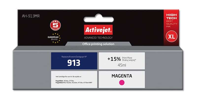 Activejet AH-913MR Tusz 45ml Czerwony - Kompatybilny z HP