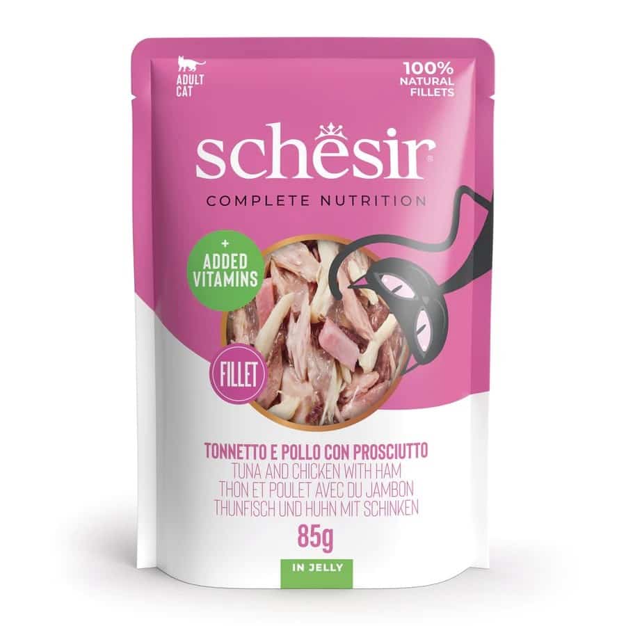 SCHESIR Adult Tuńczyk z Kurczakiem i Szynką 85g