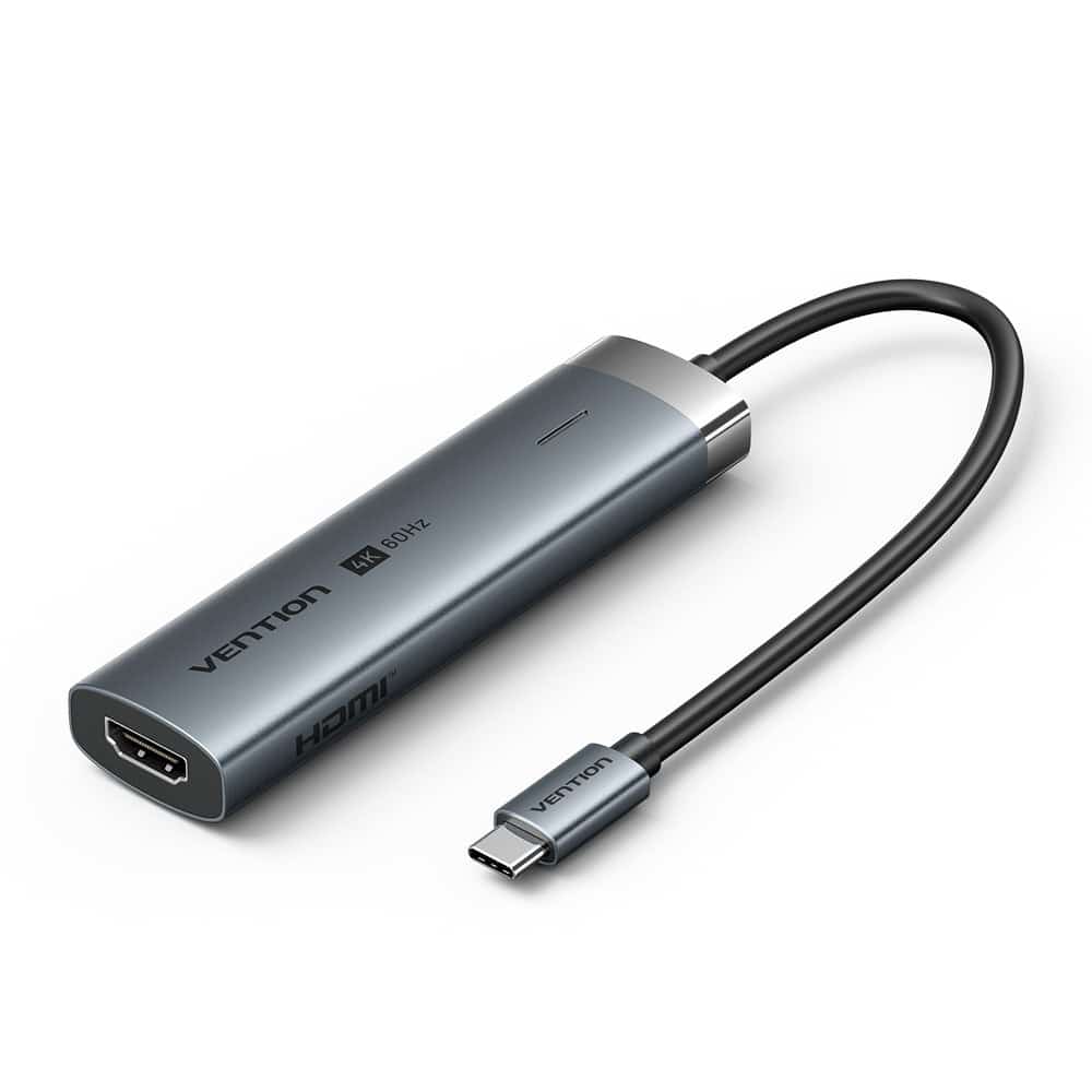 Hub 5w1 Vention USB-C 100W 5Gbps 4K@60Hz srebrny