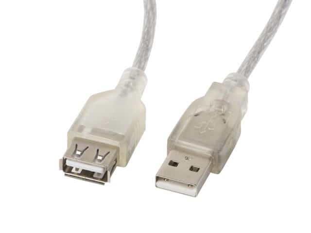Kabel Lanberg CA-USBE-12CC-0018-TR USB 2.0, 1,8m, biały