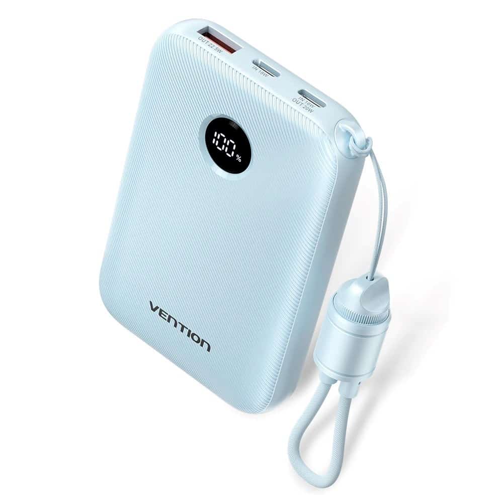 Powerbank Vention 10000mAh 2 x USB-C 1x USB-A Niebieski
