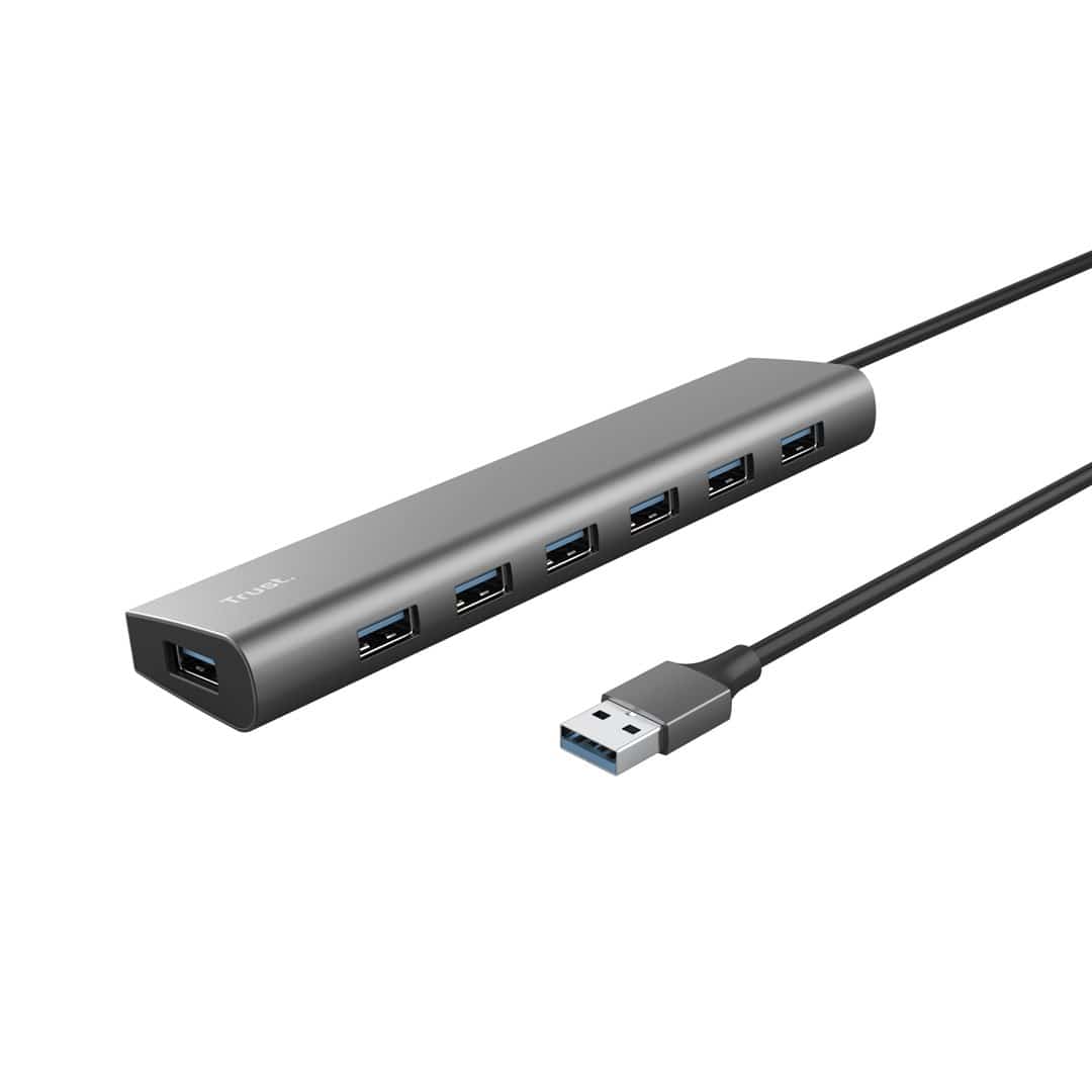 Trust HALYX 7 Port USB Hub Srebrny
