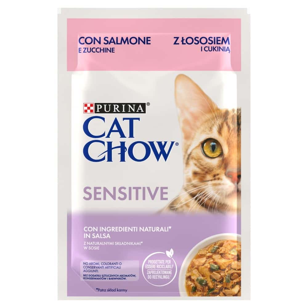 Purina Cat Chow Sensitive z łososiem - 85 g