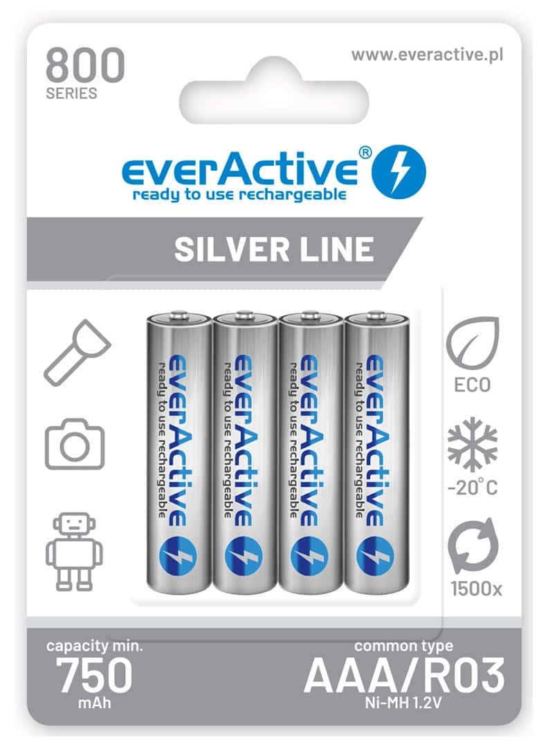 Zestaw akumulatorków everActive EVHRL03-800 800mAh Ni-MH
