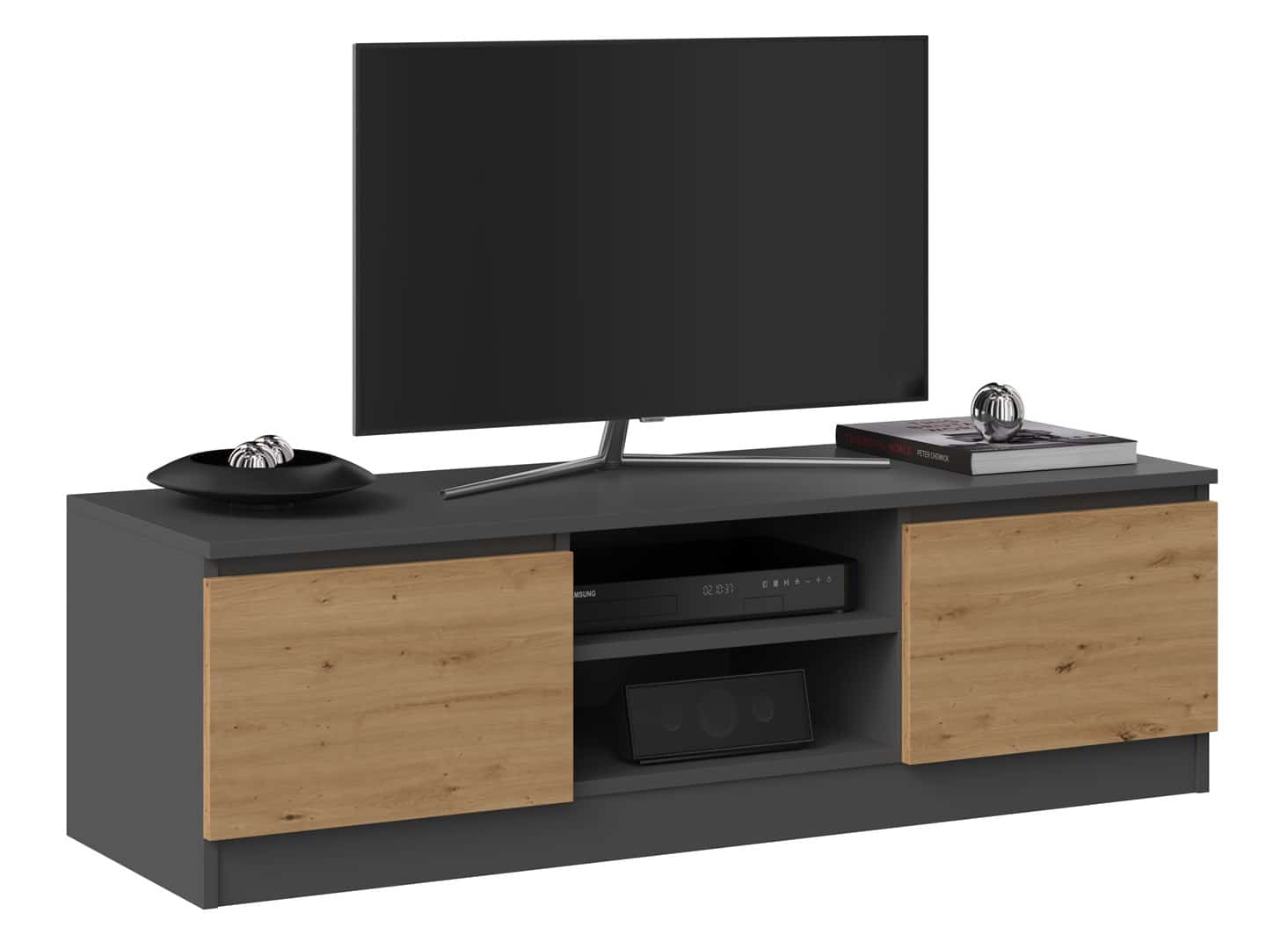 Szafka RTV antracyt/artisan 120x40x36 cm