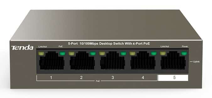 Switch PoE Tenda TEF1105P-4-63W 5x 10/100Mbps