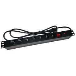 Alantec Listwa zasilająca 19" 230V - 7 gniazd (typu E - CEE 7/5), z wyłącznikiem LED, z zabezpieczeniem przeciwprzeciążeniowym, kabel 1,8m CEE 7/7 (PZ071U)
