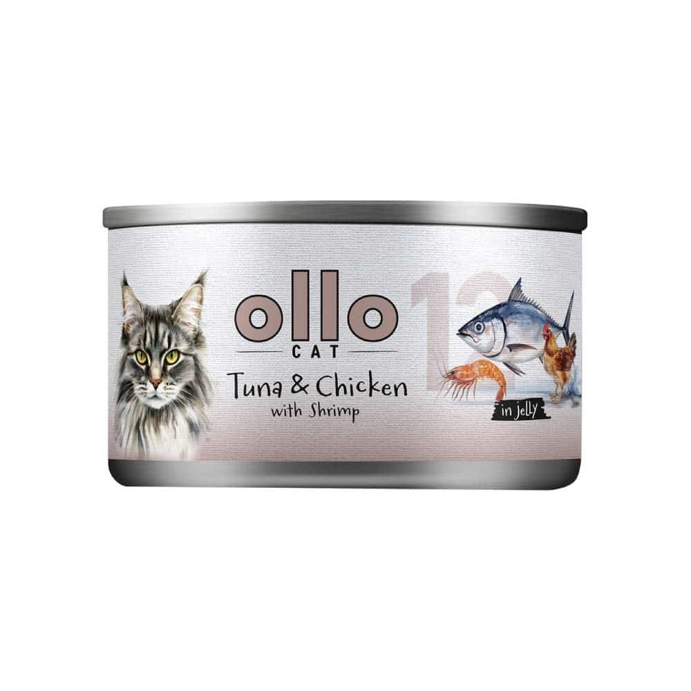 Ollo Tuna & Chicken with Shrimp in Jelly 70g