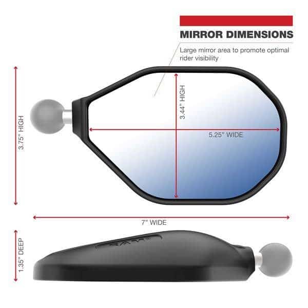 RAM® Tough-Mirror™ Prawe lusterko bez kulki