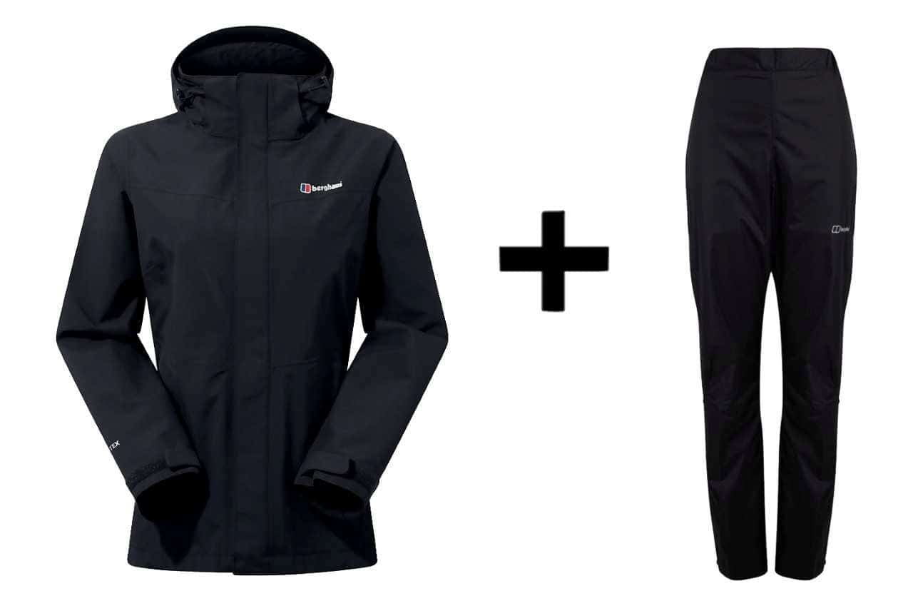 Kurtka Berghaus Hillwalker IA Shell Czarna + Spodnie Deluge 2.0 Czarne