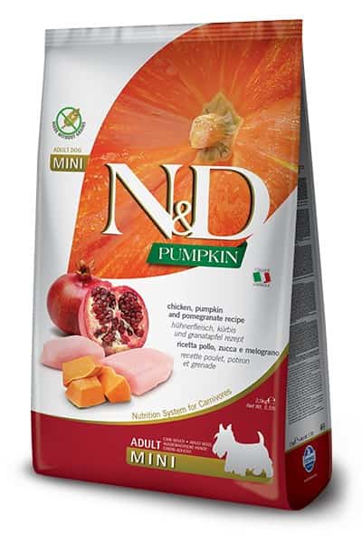 FARMINA N&D GF PUMPKIN CHICKEN&POMEGRANATE ADULT MINI - sucha karma dla psa - 7kg (WYPRZEDAŻ)