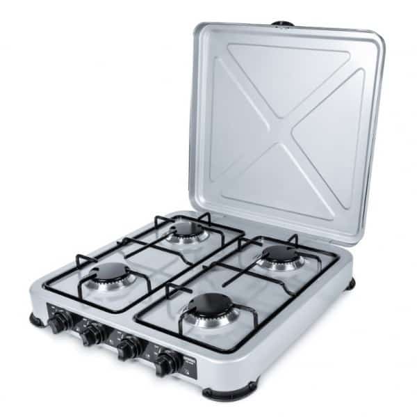 PROMIS KUCHENKA GAZOWA KG400S, 4-PALNIKOWA,SREBRNA (OUTLET)