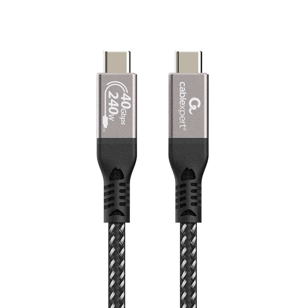 GEMBIRD KABEL DO ŁADOWANIA I TRANSMISJI DANYCH PREMIUM USB 4 TYPE-C 40 GB/S, 240 W, 0.5 M