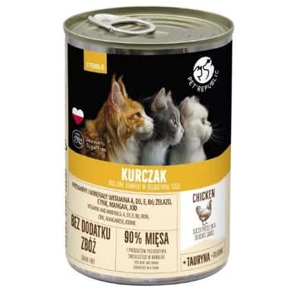 PetRepublic Karma dla kota Steril – Kawałki w sosie z kurczakiem 400g