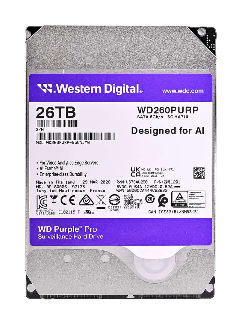Dysk HDD WD Purple Pro 26 TB, 7200 obr/min