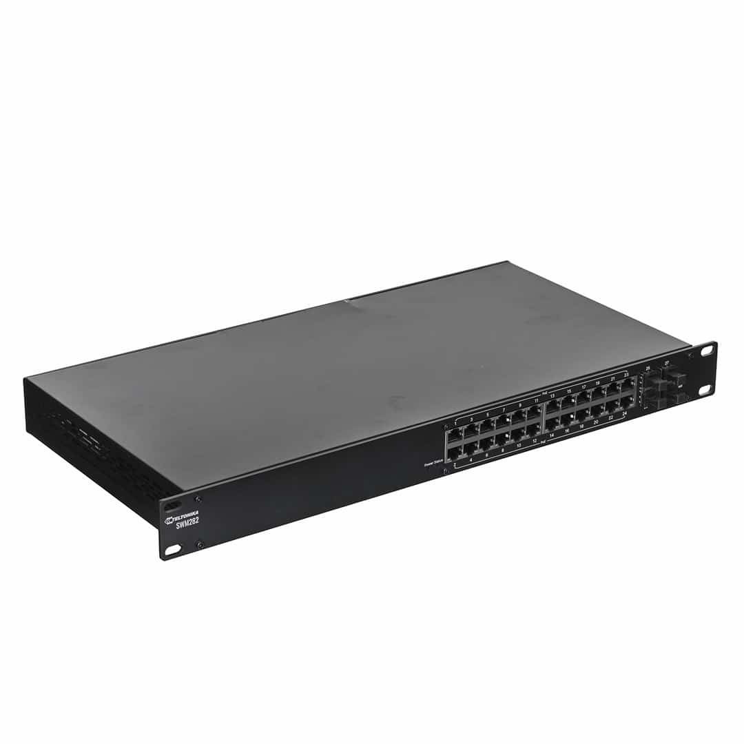 Switch Teltonika SWM282 24p Zarządzany L2+ Gigabit Ethernet (10/100/1000) Obsługa PoE Czarny (OUTLET)