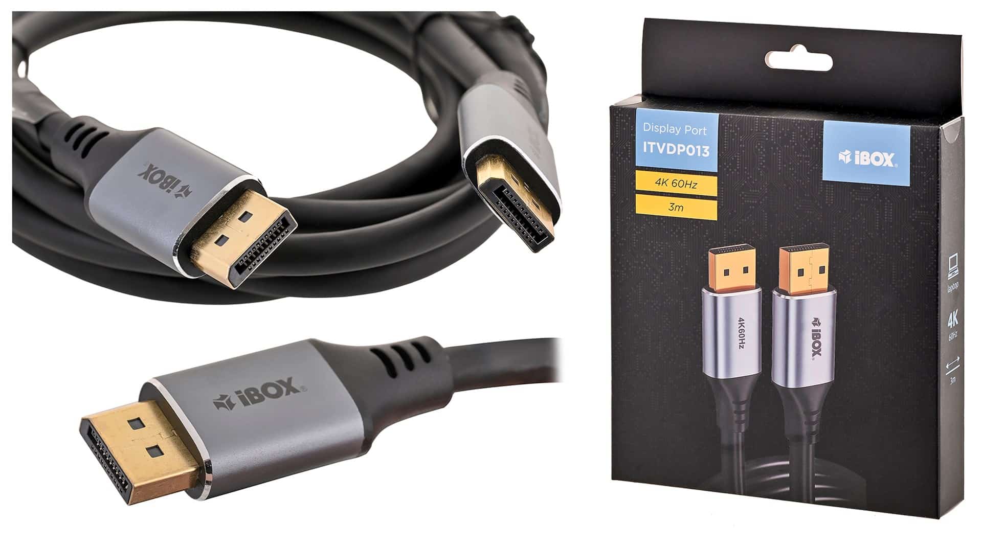 Kabel DisplayPort 4k60Hz złota wtyczka 3m