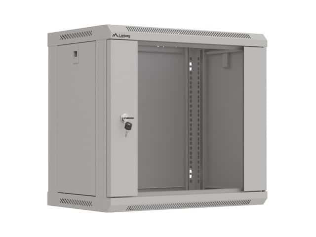 LANBERG SZAFA INSTALACYJNA RACK WISZĄCA 19" 9U 540X350 SZARA DRZWI PRZESZKLONE (FLAT PACK)