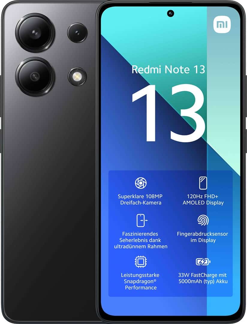 Smartfon Xiaomi Redmi Note 13 8/256GB Midnight Black brak NFC (OUTLET)