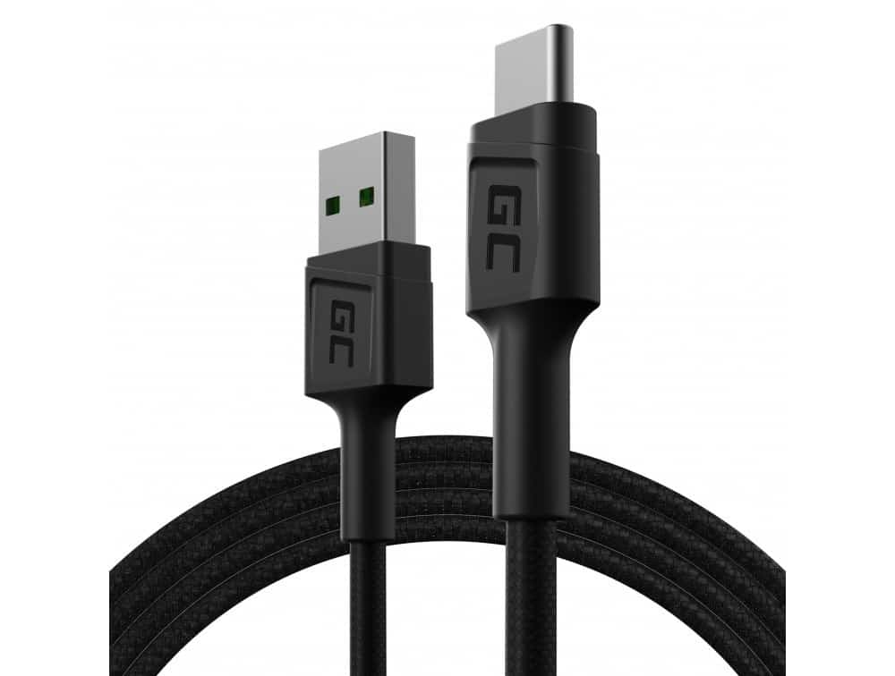 Kabel USB-A - USB-C Green Cell PowerStream, 120 cm, szybkie ładowanie Ultra Charge, QC 3.0