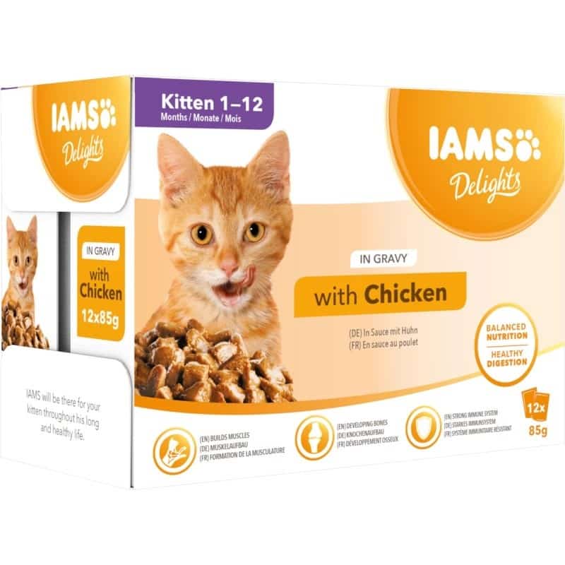 IAMS Delights bogata kurczaka w sosie kocięta 12x85g